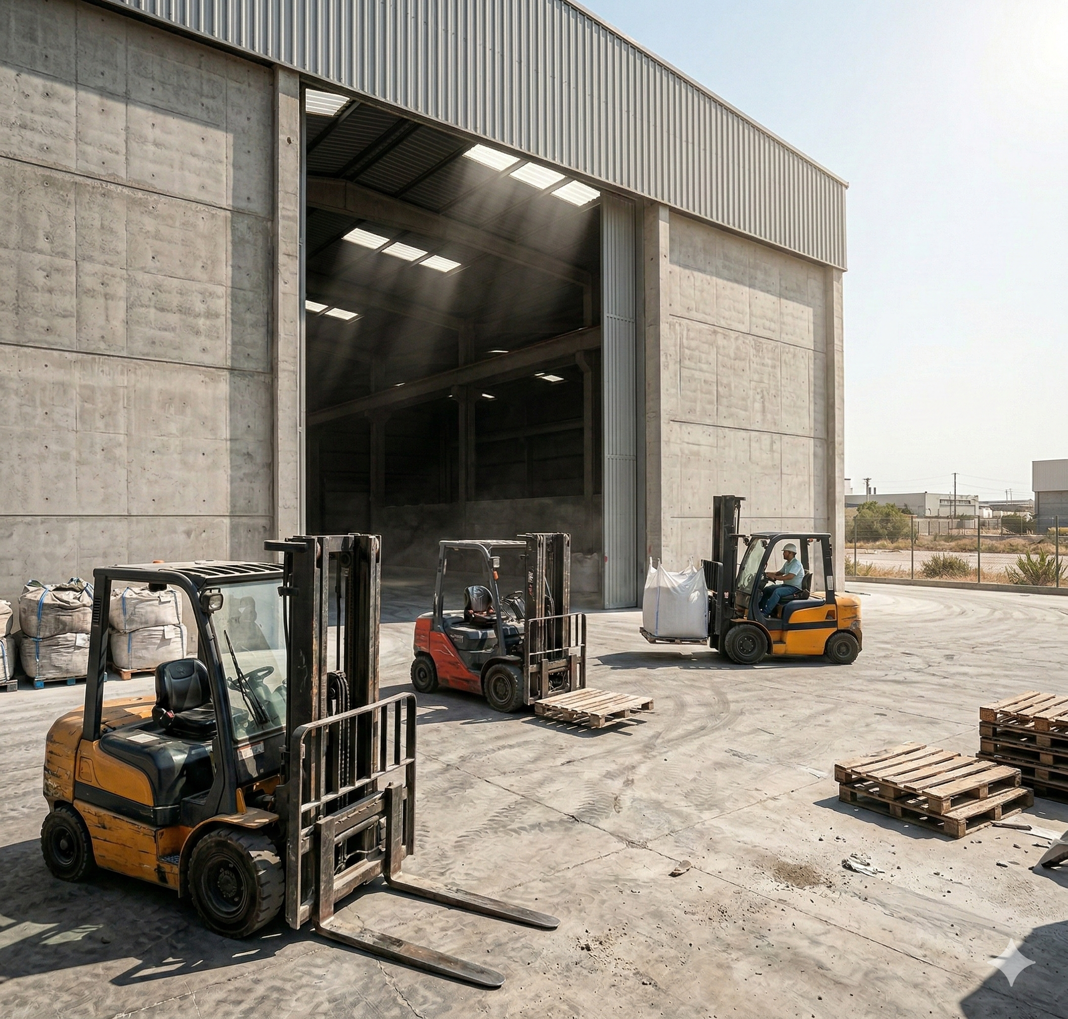 Empilhadeiras em operação